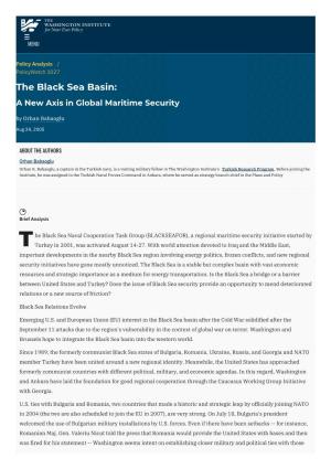The Black Sea Basin: a New Axis in Global Maritime Security | the Washington Institute