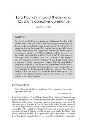 Ezra Pound's Imagist Theory and T .S . Eliot's Objective Correlative