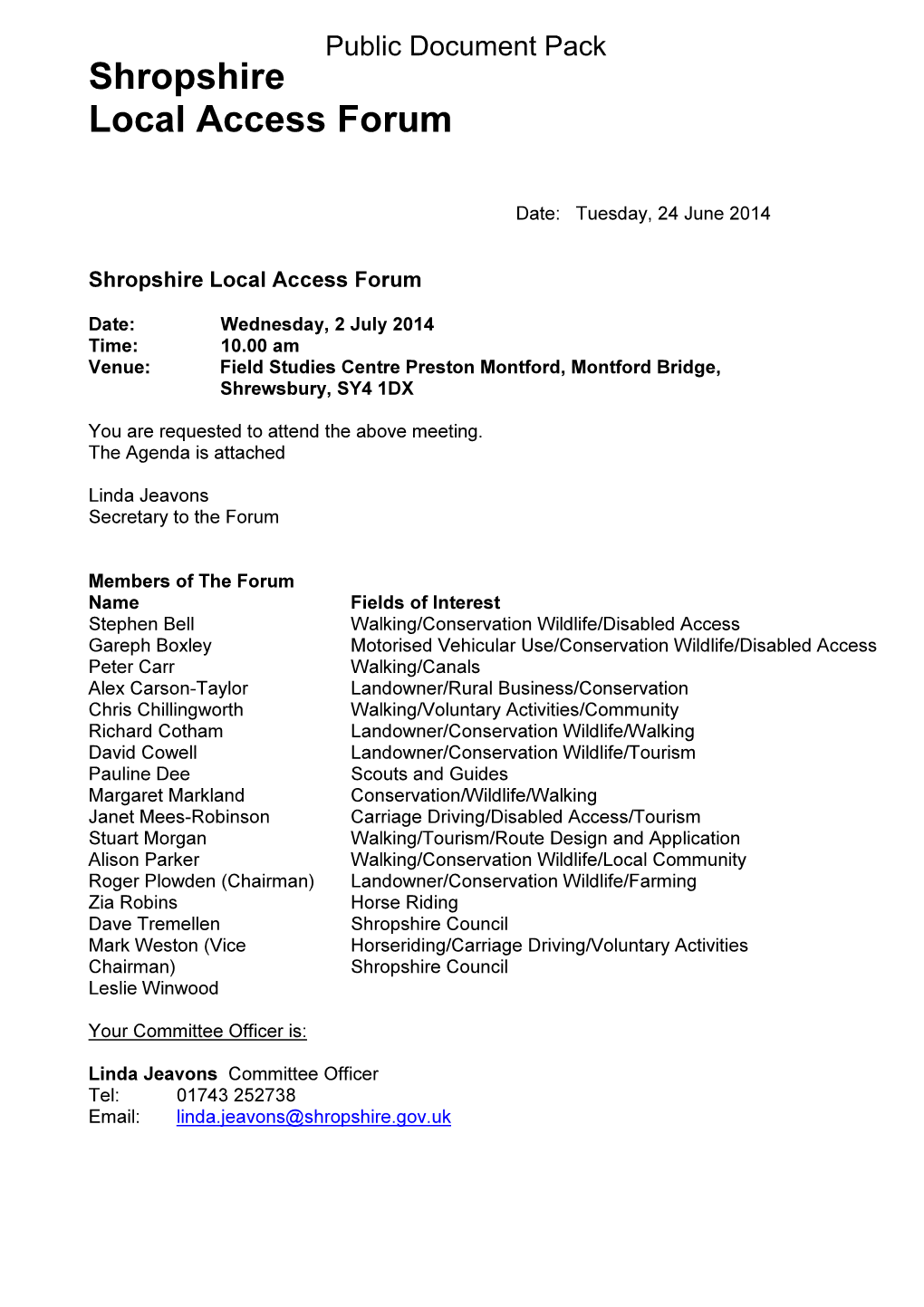 Shropshire Local Access Forum