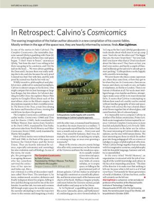 In Retrospect: Calvino's Cosmicomics