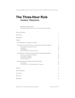 The Three-Hour Rule Insiders’ Reactions