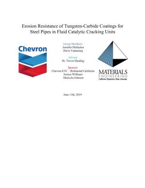 Erosion Resistance of Tungsten-Carbide Coatings for Steel Pipes in Fluid Catalytic Cracking Units