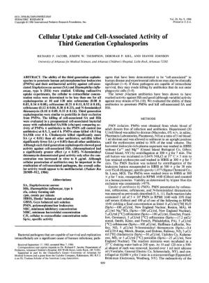 Cellular Uptake and Cell-Associated Activity of Third Generation Cephalosporins