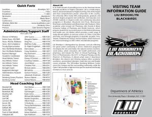 Visiting Team Information Guide Liu Brooklyn Blackbirds