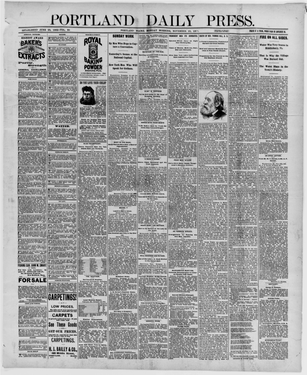 Portland Daily Press: November 23,1891