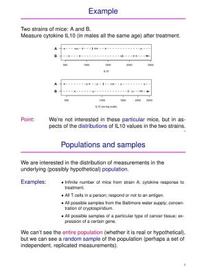 Example Populations and Samples