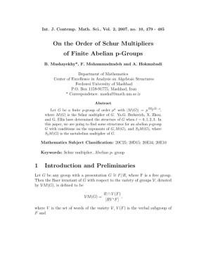 On the Order of Schur Multipliers of Finite Abelian P-Groups