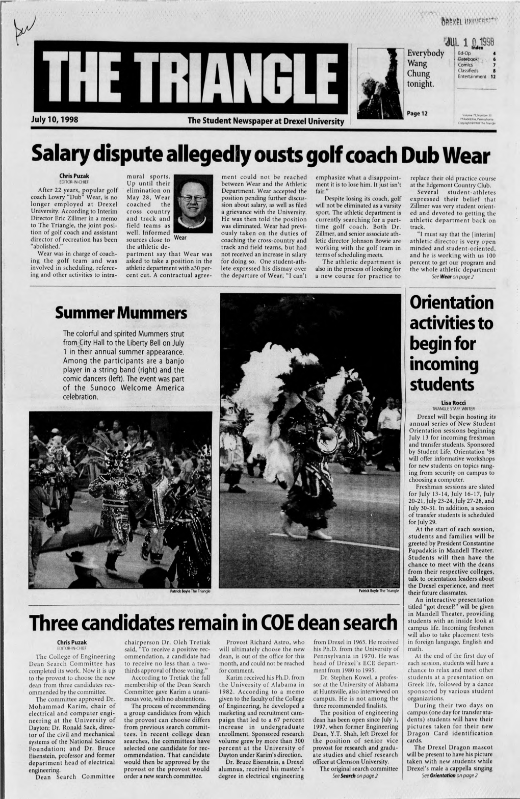 Salary Dispute Allegedly Ousts Golf Coach Dub Wear