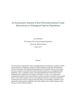 (International Trade Restrictions) on Endangered Species Populations