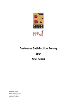 Customer Satisfaction Survey 2014 Final Report