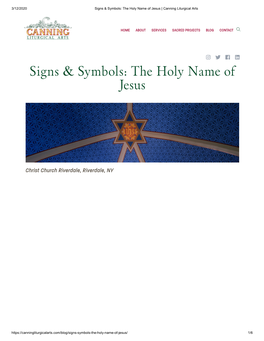Signs & Symbols: the Holy Name of Jesus