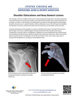 Bony Bankart Lesions and Shoulder Dislocations
