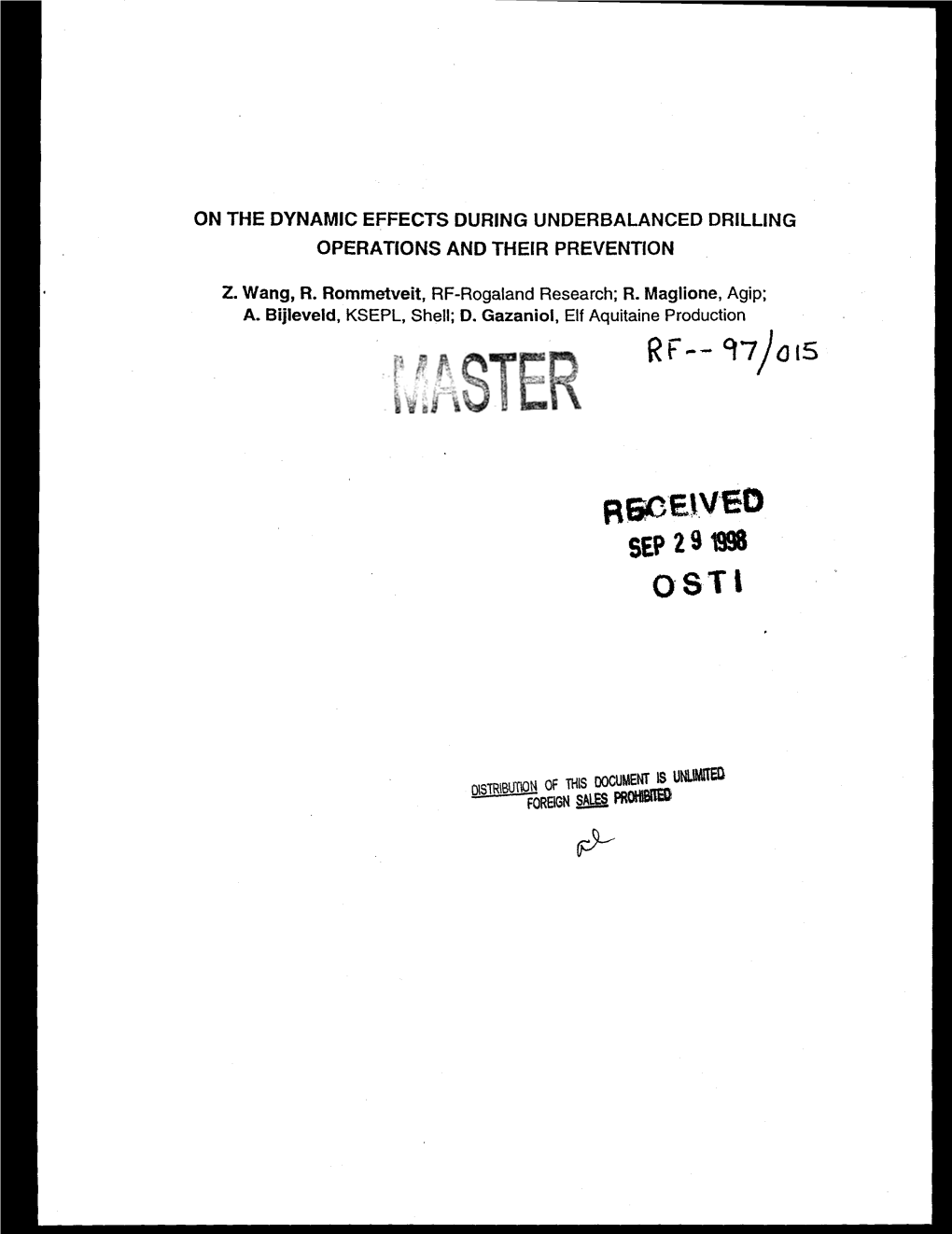 On the Dynamic Effects During Under-Balanced Drilling Operations