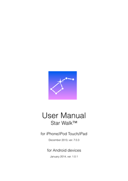 User Manual Star Walk™ for Iphone/Ipod Touch/Ipad
