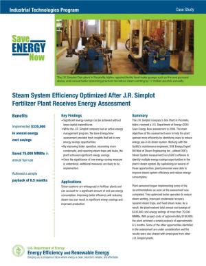 Steam System Efficiency Optimized After J.R. Simplot Fertilizer Plant Receives Energy Assessment; Industrial Technologies Progra