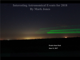 2018 Astro Observing Events