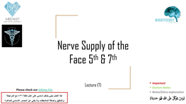 Nerve Supply of the Face 5Th &