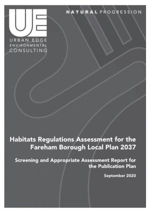 Habitats Regulations Assessment for the Fareham Borough Local Plan 2037