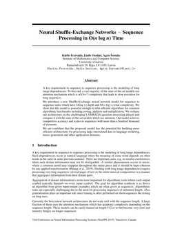 Neural Shuffle-Exchange Networks