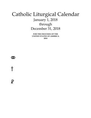 Catholic Liturgical Calendar †