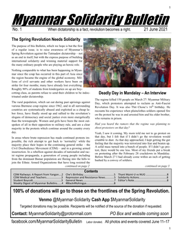Myanmar Solidarity Bulletin No