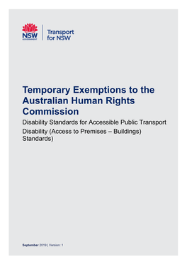 Temporary Exemptions to the Australian Human Rights Commission