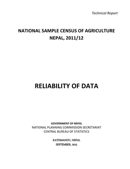 Reliability of Data