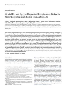 And D2-Type Dopamine Receptors Are Linked to Motor Response Inhibition in Human Subjects