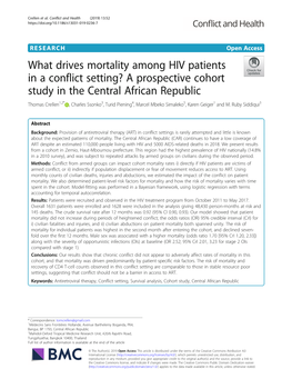 What Drives Mortality Among HIV Patients in a Conflict Setting?