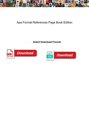 Apa Format References Page Book Edition
