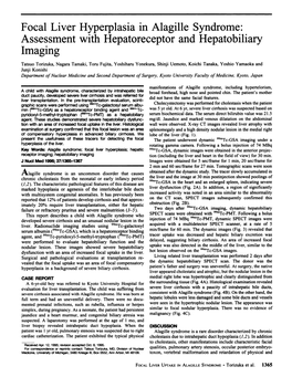 Focal Liver Hyperplasia in Alagille Syndrome: Assessment with Hepatoreceptor and Hepatobiliary Imaging