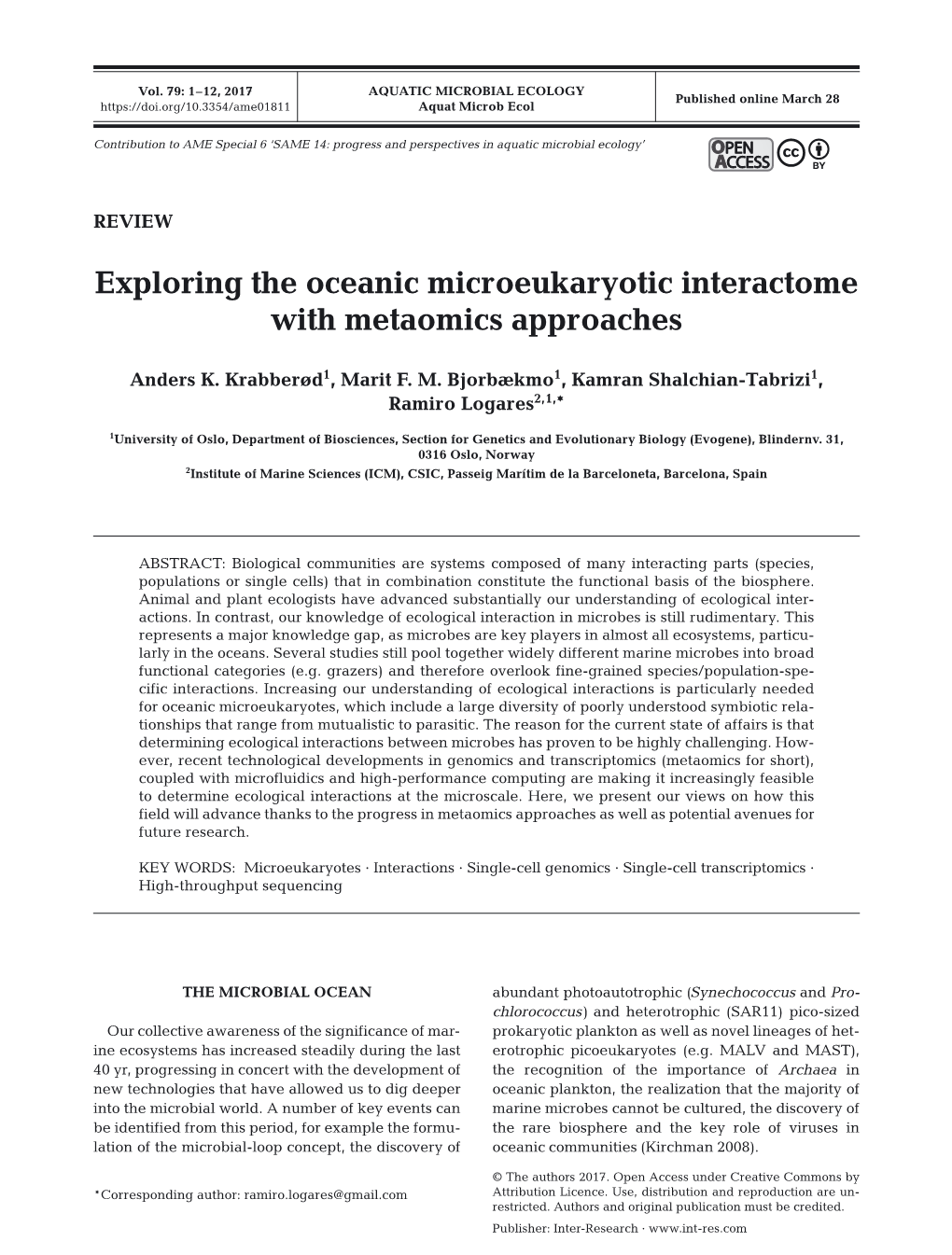 Aquatic Microbial Ecology 79:1