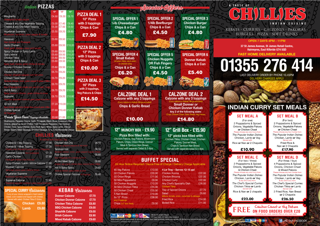 INDIAN CURRY SET MEALS Special Offers