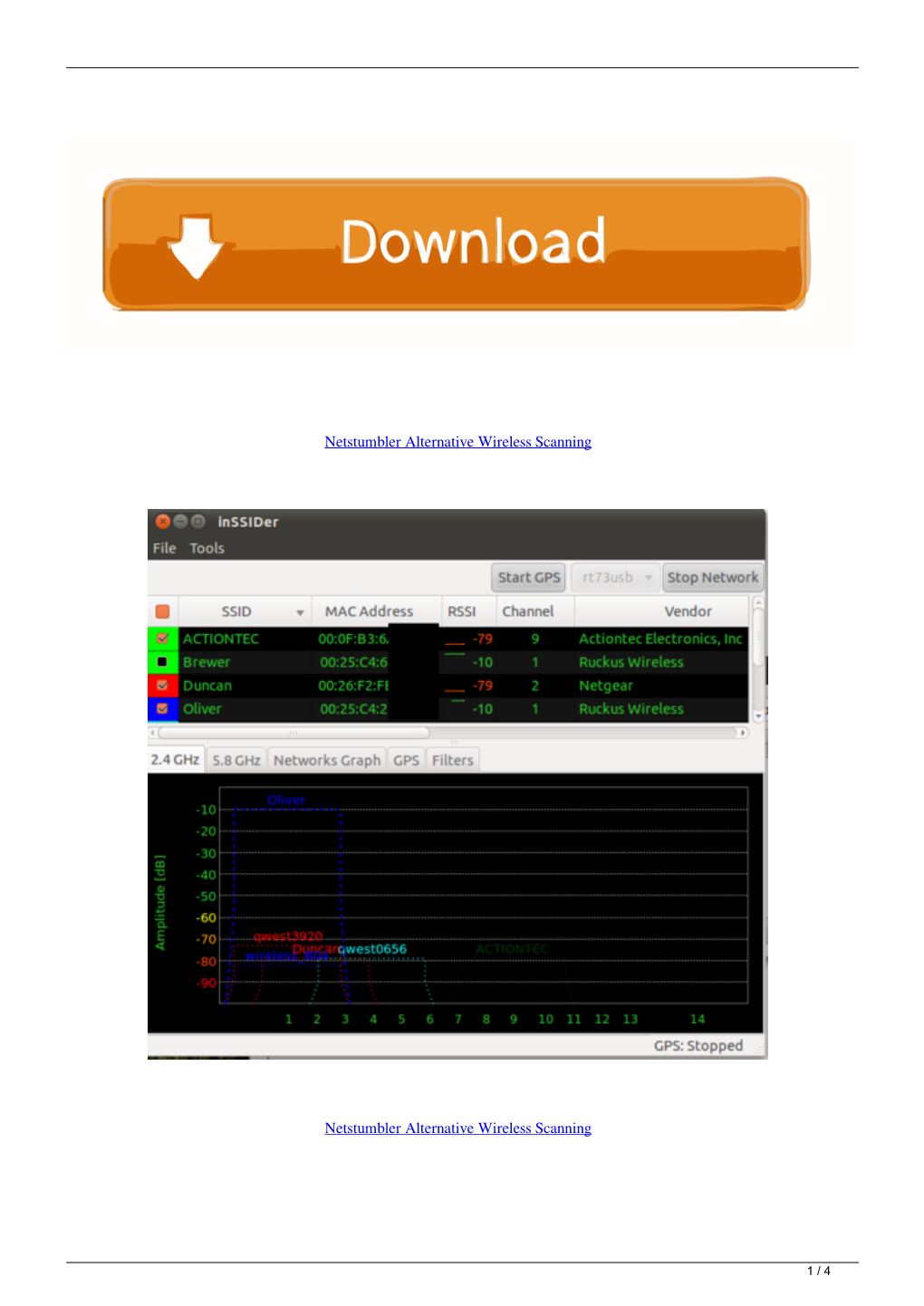 Netstumbler Alternative Wireless Scanning