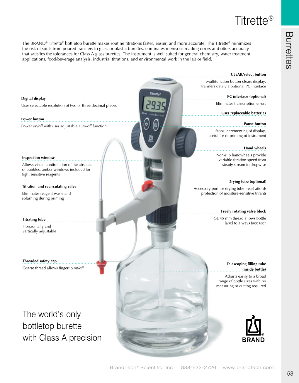 Brandtech Bottletop Burette Catalog 2019