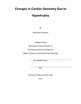 Changes in Cardiac Geometry Due to Hypertrophy
