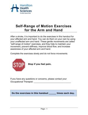 Self Range of Motion Exercises for Arm and Hand