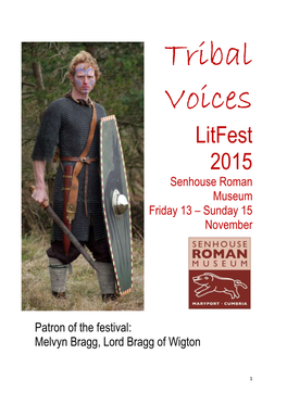 Litfest 2015 Senhouse Roman Museum Friday 13 – Sunday 15 November