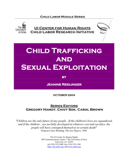 Child Trafficking and Sexual Exploitation