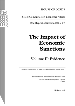 The Impact of Economic Sanctions
