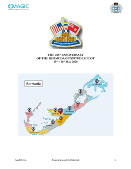 THE 245Th ANNIVERSARY of the BERMUDA GUNPOWDER PLOT 13Th – 18Th May 2020