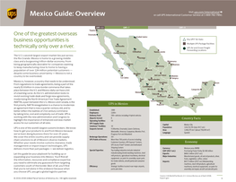 Mexico Guide: Overview Or Call UPS International Customer Service at 1-800-782-7892