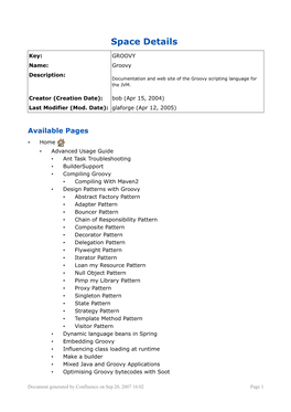 GROOVY Name: Groovy Description: Documentation and Web Site of the Groovy Scripting Language for the JVM