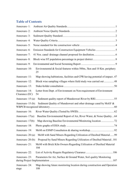 Table of Contents Annexure- 1: Ambient Air Quality Standards