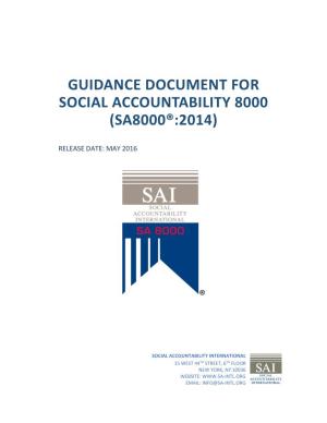 Guidance Document for Social Accountability 8000 (Sa8000®:2014)