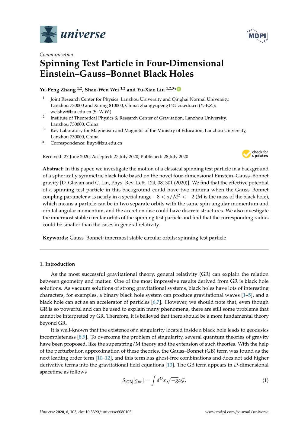 Spinning Test Particle in Four-Dimensional Einstein–Gauss–Bonnet Black Holes