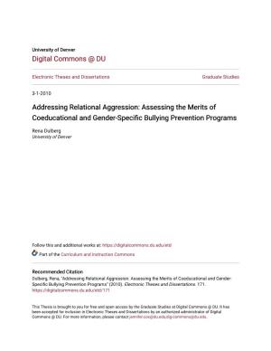 Assessing the Merits of Coeducational and Gender-Specific Bullying Prevention Programs
