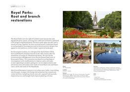 Royal Parks: 1 Root and Branch Restorations
