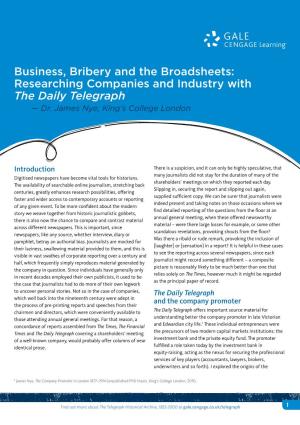 Business, Bribery and the Broadsheets: Researching Companies and Industry with the Daily Telegraph — Dr