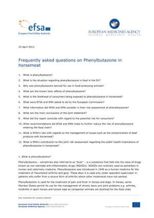 List Item Frequently Asked Questions on Phenylbutazone in Horsemeat